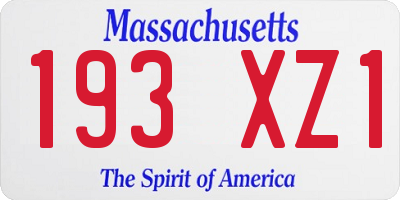 MA license plate 193XZ1