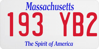 MA license plate 193YB2