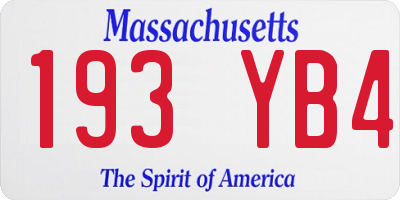 MA license plate 193YB4