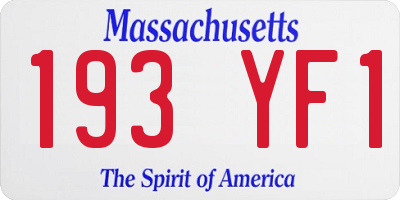 MA license plate 193YF1