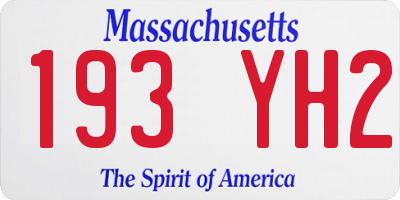 MA license plate 193YH2