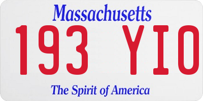 MA license plate 193YI0