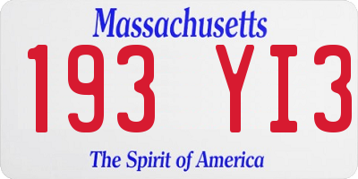MA license plate 193YI3