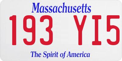 MA license plate 193YI5