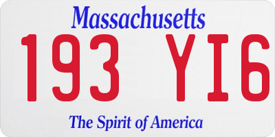MA license plate 193YI6