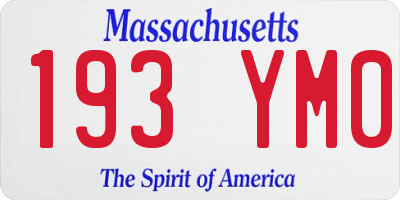 MA license plate 193YM0