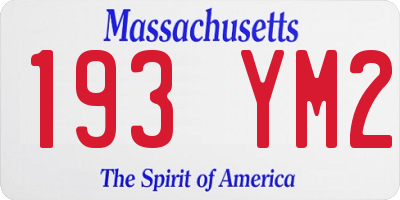 MA license plate 193YM2