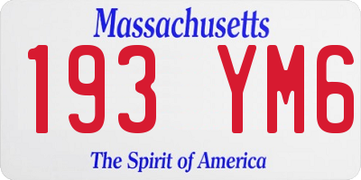 MA license plate 193YM6