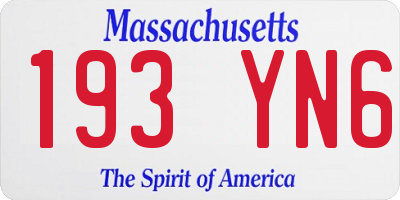 MA license plate 193YN6
