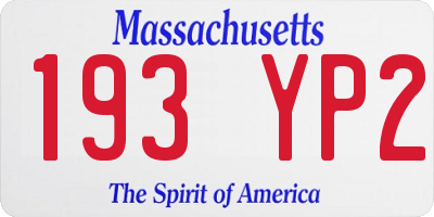 MA license plate 193YP2