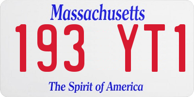 MA license plate 193YT1