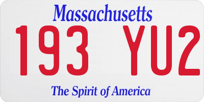 MA license plate 193YU2