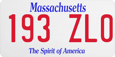MA license plate 193ZL0