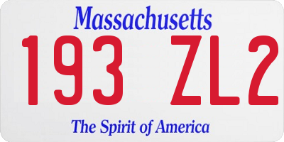MA license plate 193ZL2