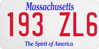 MA license plate 193ZL6