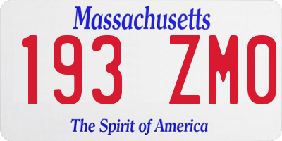 MA license plate 193ZM0