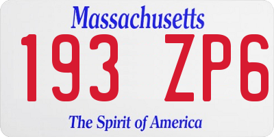 MA license plate 193ZP6