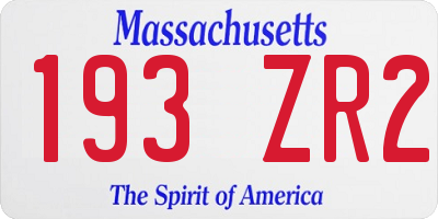 MA license plate 193ZR2