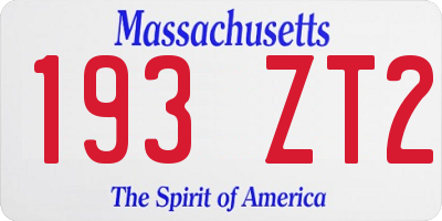 MA license plate 193ZT2