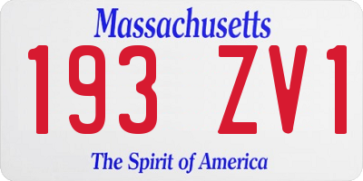 MA license plate 193ZV1