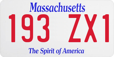 MA license plate 193ZX1