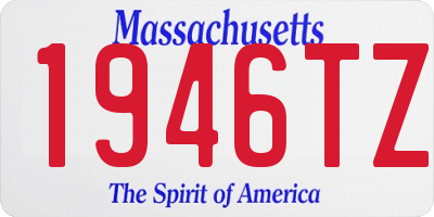 MA license plate 1946TZ