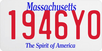 MA license plate 1946YO