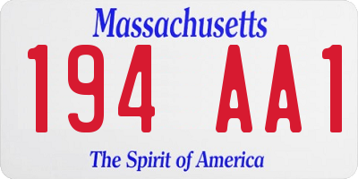 MA license plate 194AA1