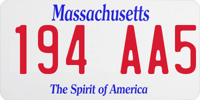 MA license plate 194AA5