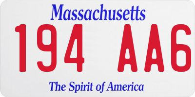 MA license plate 194AA6