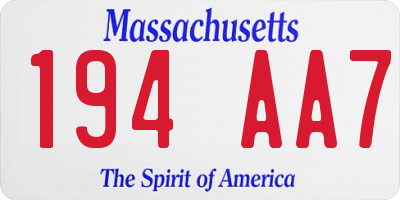 MA license plate 194AA7
