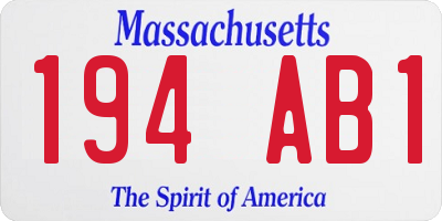 MA license plate 194AB1