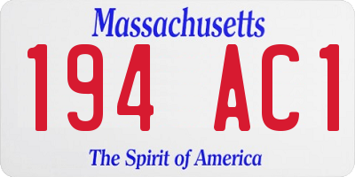 MA license plate 194AC1