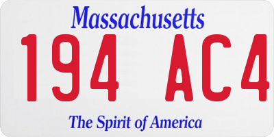 MA license plate 194AC4