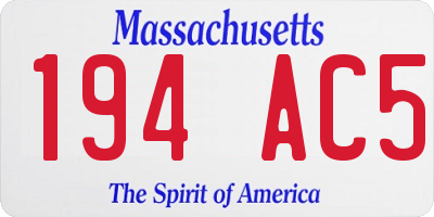 MA license plate 194AC5