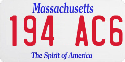 MA license plate 194AC6