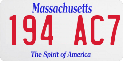 MA license plate 194AC7