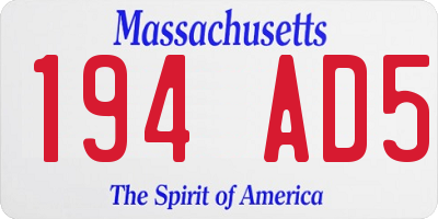 MA license plate 194AD5