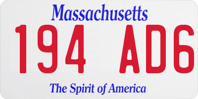MA license plate 194AD6