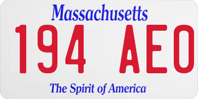 MA license plate 194AE0