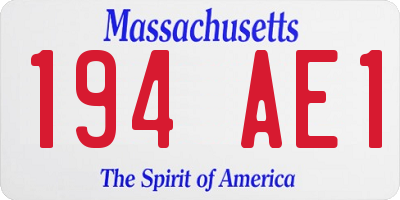 MA license plate 194AE1