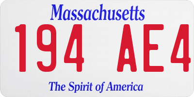 MA license plate 194AE4