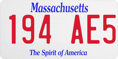 MA license plate 194AE5
