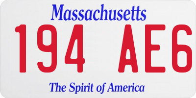 MA license plate 194AE6