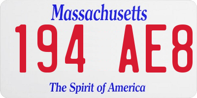 MA license plate 194AE8