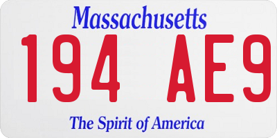 MA license plate 194AE9