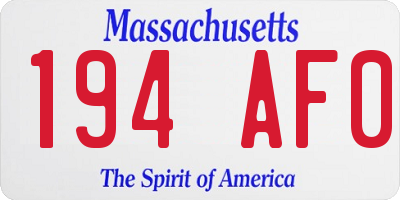MA license plate 194AF0