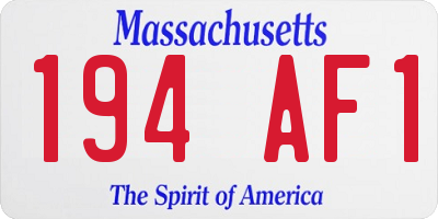 MA license plate 194AF1