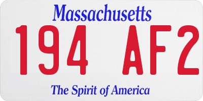 MA license plate 194AF2