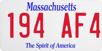 MA license plate 194AF4